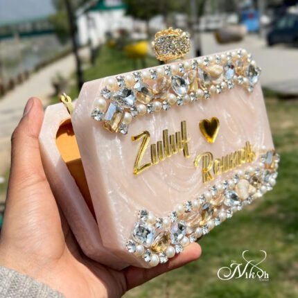 Custom Bridal Resin Clutch