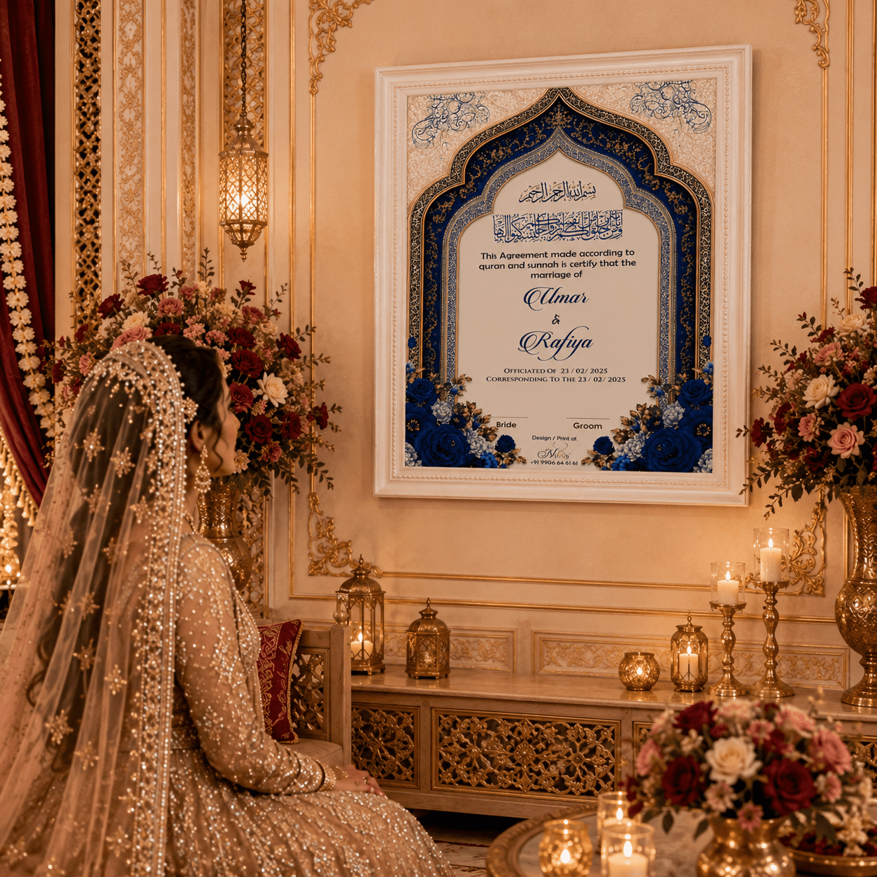 Muslim Nikah Frame the nikah corner blue theme (3)